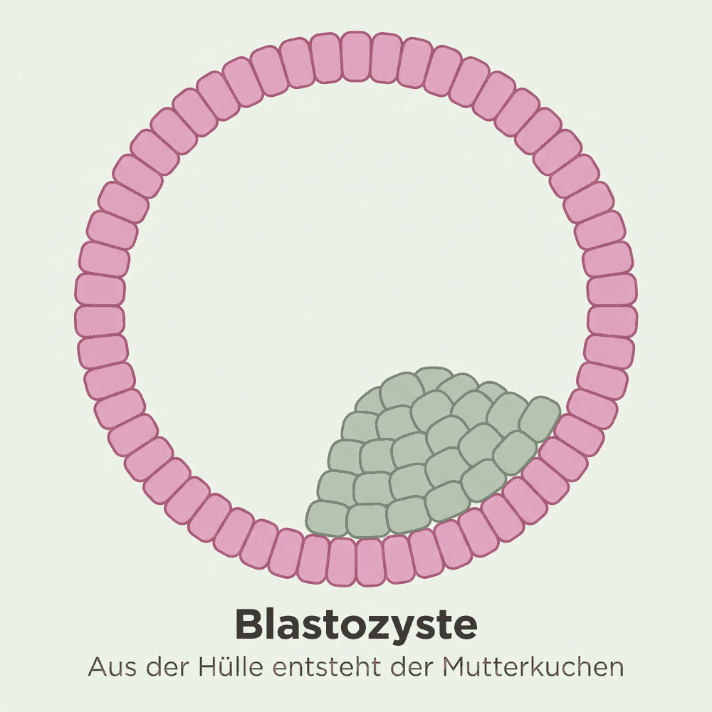 Querschnitt einer Blastozyste mit äußerem Zellring und innerer Zellmasse