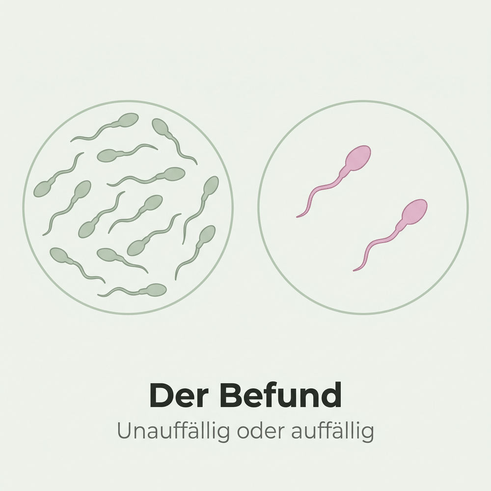 Zwei Mikroskop-Sichtfelder im Vergleich: links viele Spermien, rechts nur wenige