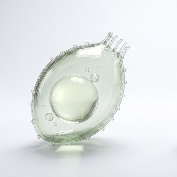 Ein Eierstock aus Glas mit einem großen Eibläschen